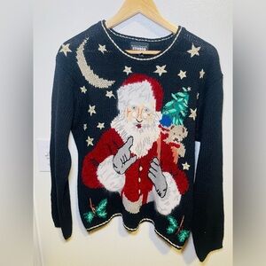 STUDIO VINTAGE BLACK UGLY CHRISTMAS SWEATER 

Size Medium